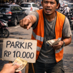 Ilustrasi Tukang Parkir. (Foto: AI).