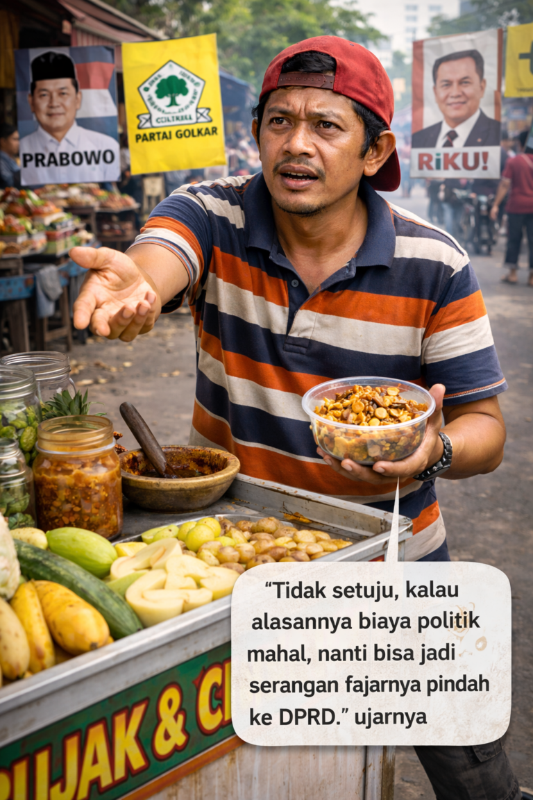 Ilustrasi Pedagang Rujak. (Foto: AI).